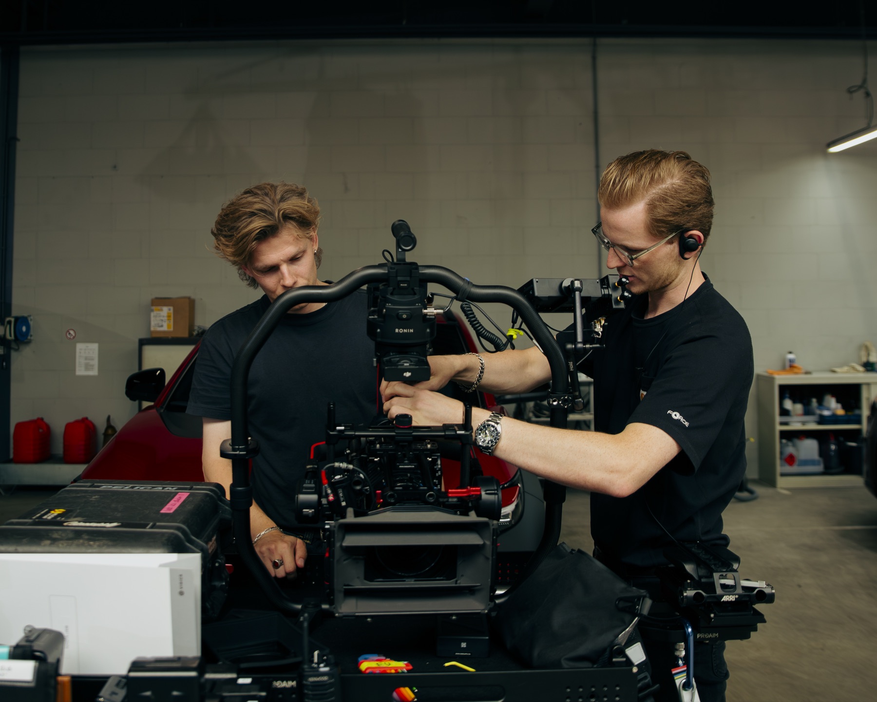 On set — camera prep